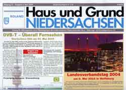 Verbandszeitung Haus und Grund Niedersachsen